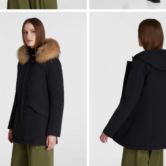 WOOLRICH Luxury Arctic Parka down coat in black with detachable raccoon fur - Picture 3 of 13